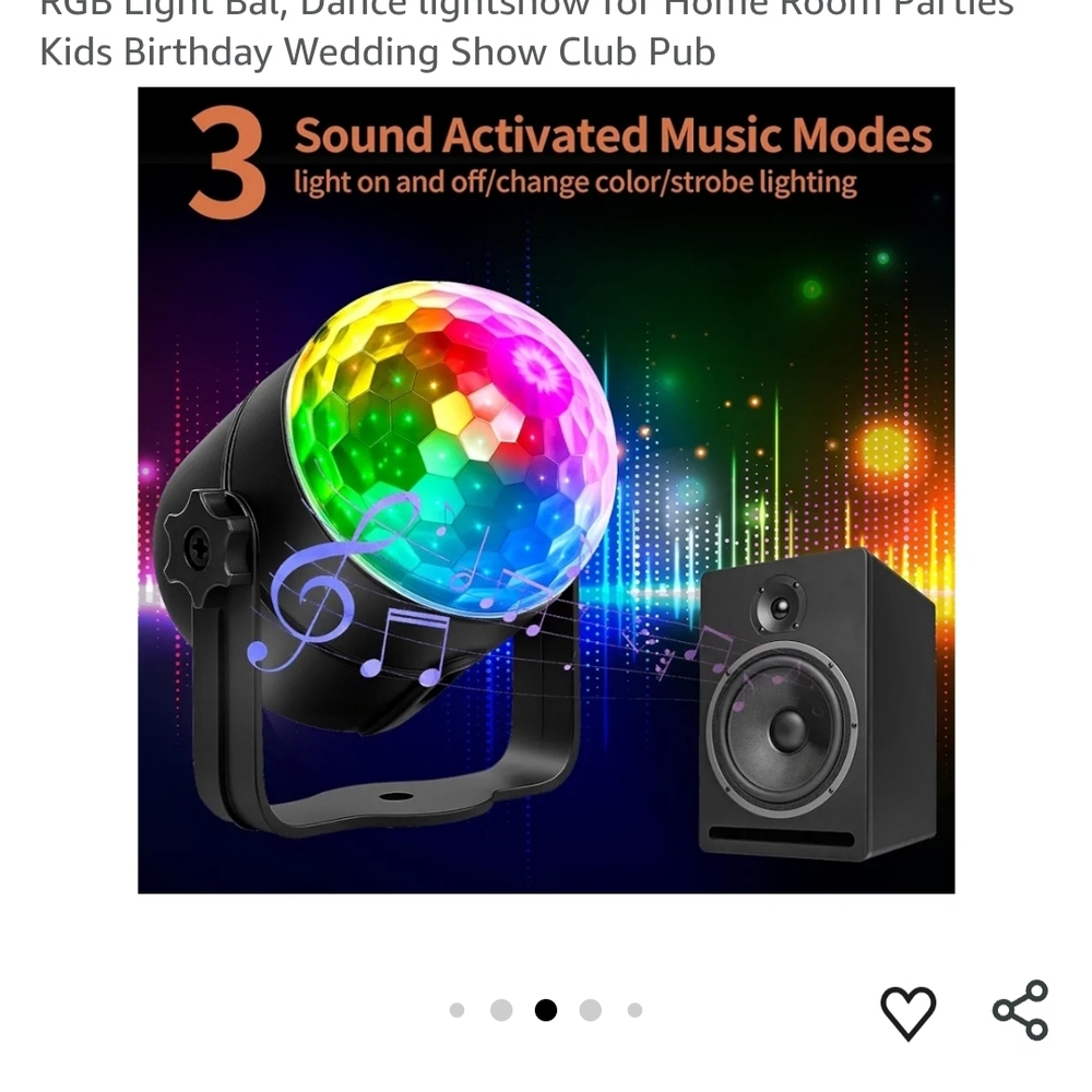 NEW Disco Ball Party Lights, Portable RGB Disco Lights